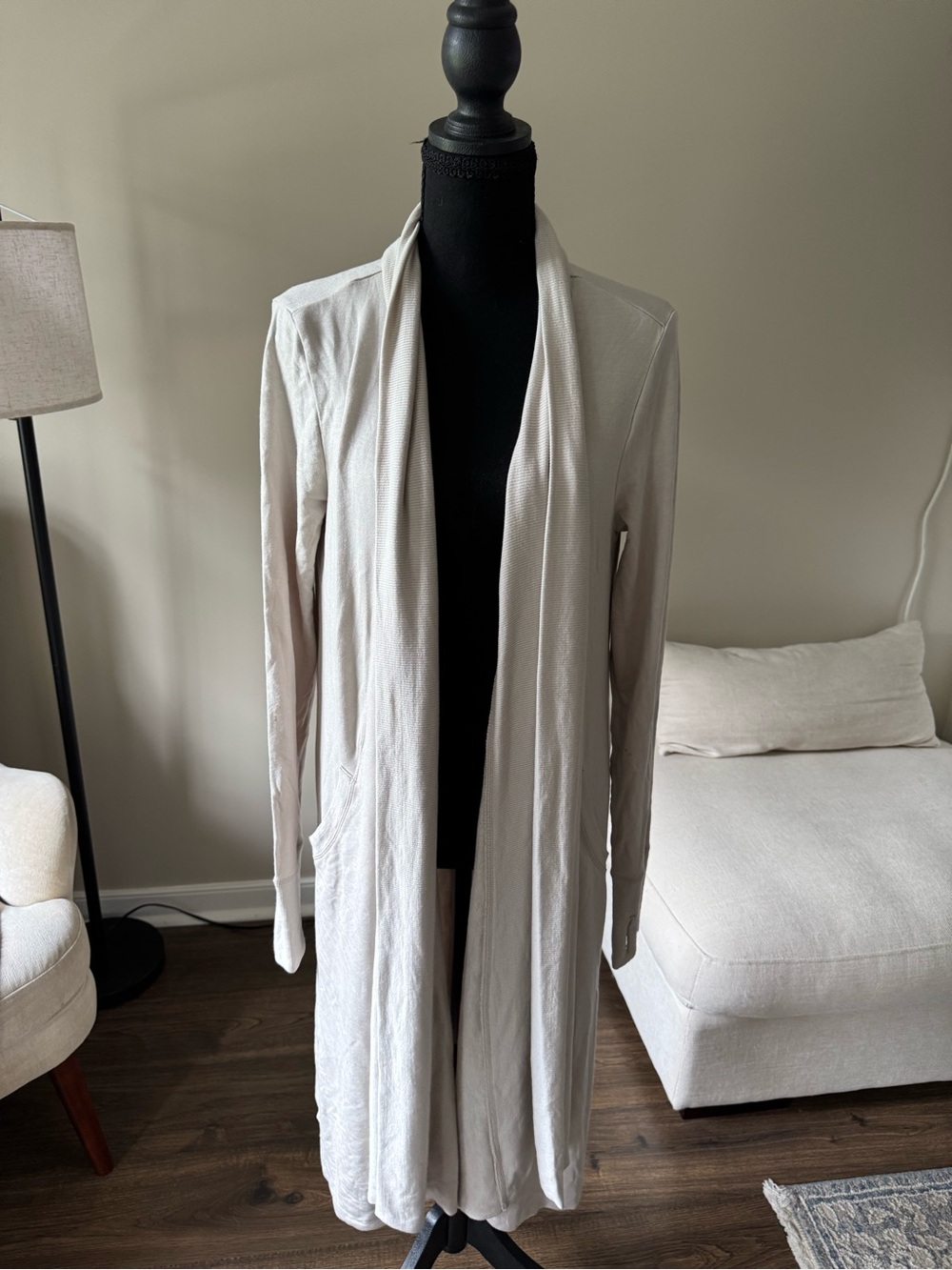 Athleta‎ Light Beige Open-Front Duster Cardigan